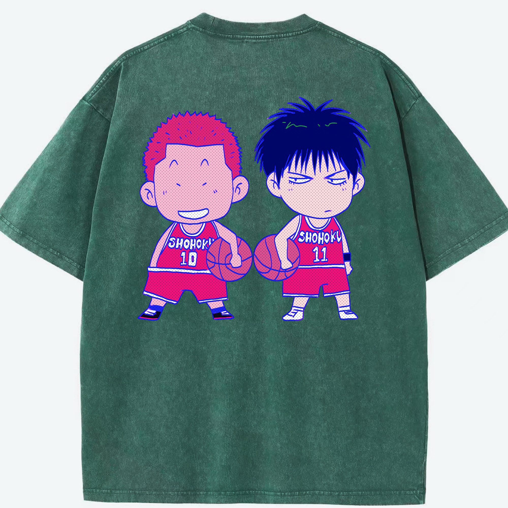 （画像用） SLAM DUNK／スラムダンク 綿100% ヴィンテージ風 半袖Tシャツ（背面プリント）